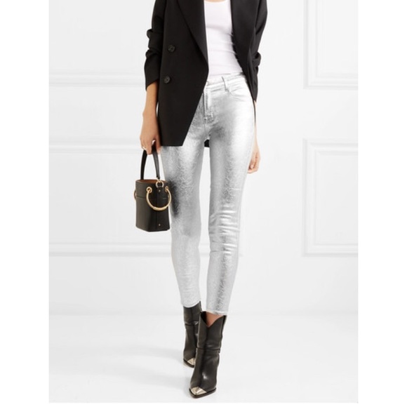 J Brand Denim - J Brand 835 Metallic coated mid rise skinny jeans